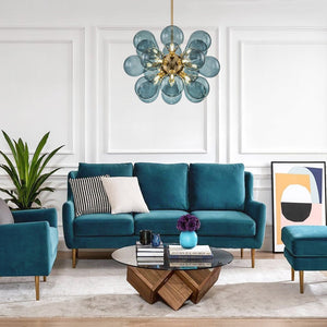 Modern Blue Glass Bubble Cluster Chandelier - Yiilighting