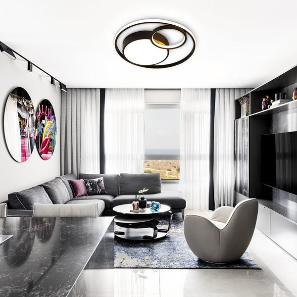 Modern Circular Rings LED Flush Mount Ceiling Light - Yiilighting