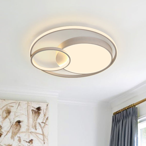 Modern Circular Rings LED Flush Mount Ceiling Light - Yiilighting