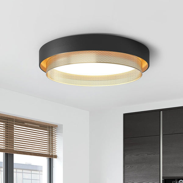 Modern Circular Round LED Hollow Flush Mount Ceiling Light - Yiilighting