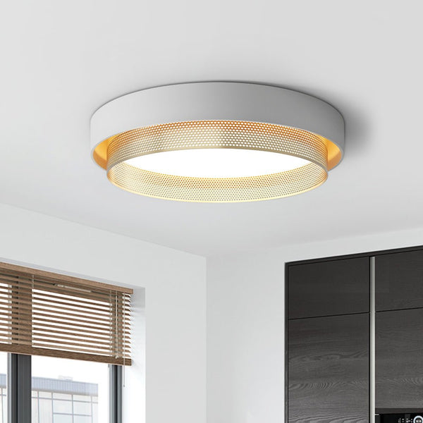 Modern Circular Round LED Hollow Flush Mount Ceiling Light - Yiilighting