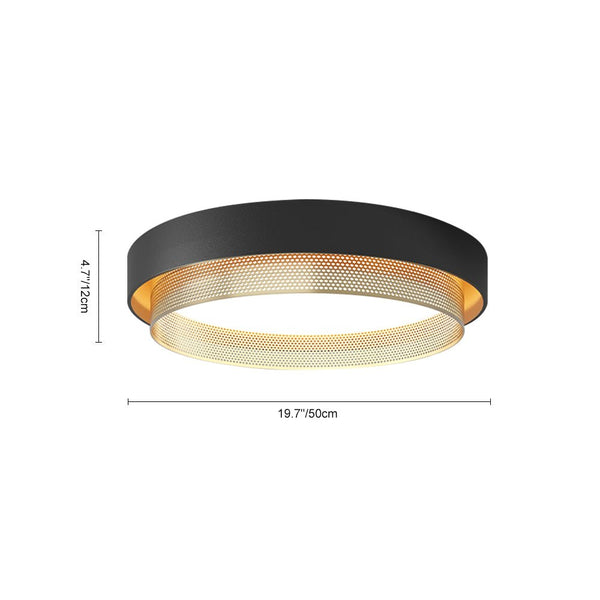 Modern Circular Round LED Hollow Flush Mount Ceiling Light - Yiilighting