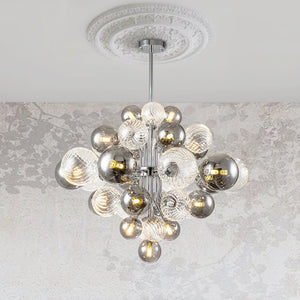 Modern Cluster 8/18 - Light Glass Globes Grape Chandelier - Yiilighting