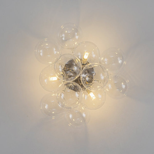 Modern Cluster Glass Bubble Semi Flush Mount Ceiling Chandelier - Yiilighting