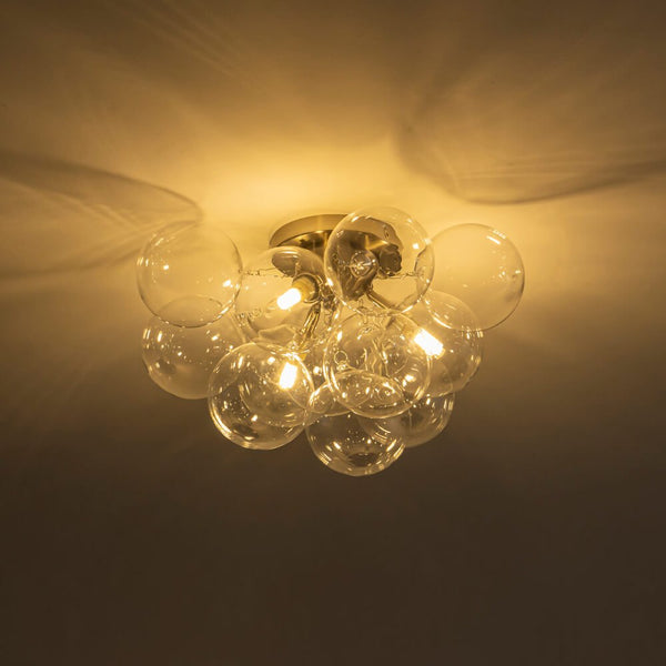 Modern Cluster Glass Bubble Semi Flush Mount Ceiling Chandelier - Yiilighting