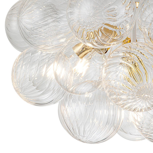 Modern Cluster Ribbed Clear Glass Bubble Chandelier - Yiilighting