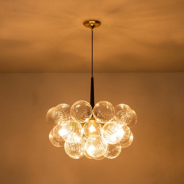 Modern Cluster Ribbed Clear Glass Bubble Chandelier - Yiilighting