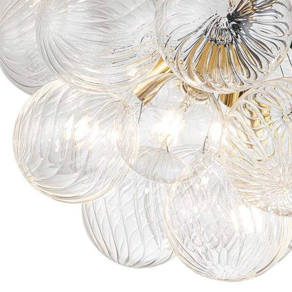 Modern Cluster Ribbed Clear Glass Bubble Chandelier - Yiilighting