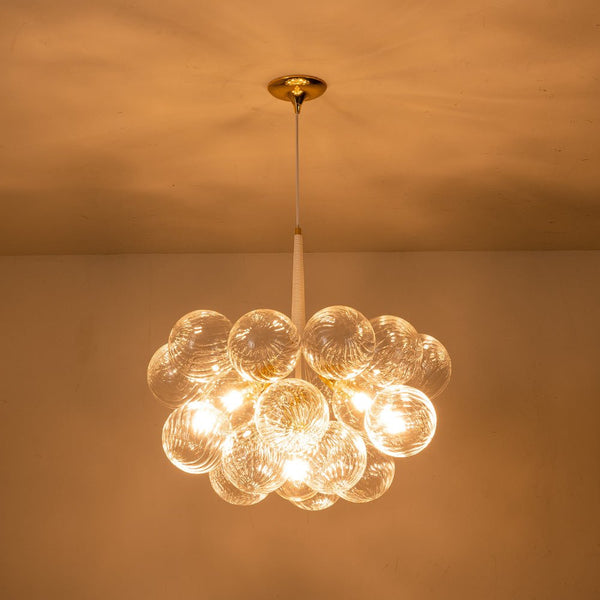 Modern Cluster Ribbed Clear Glass Bubble Chandelier - Yiilighting