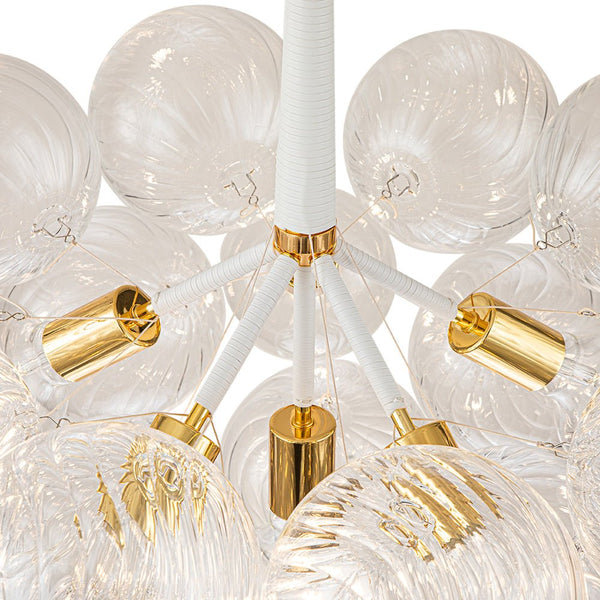 Modern Cluster Ribbed Clear Glass Bubble Chandelier - Yiilighting