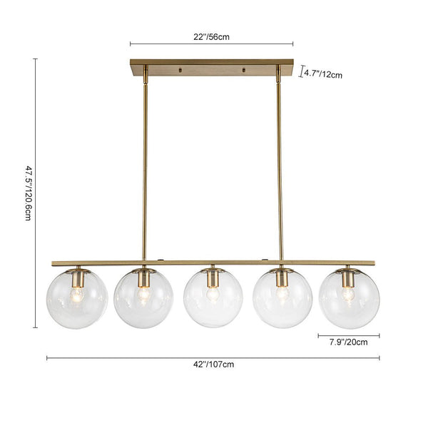 Modern Contemporary 5 Light Linear Pendant Lighting - Yiilighting