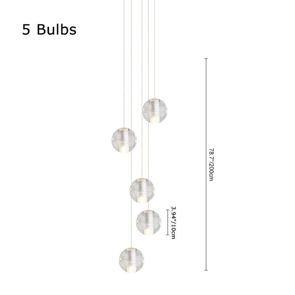 Modern Crystal Ball Staircase Pendant Light - Yiilighting