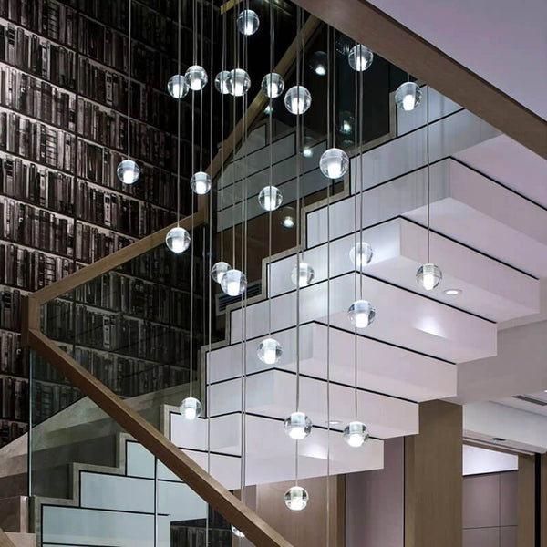 Modern Crystal Ball Staircase Pendant Light - Yiilighting