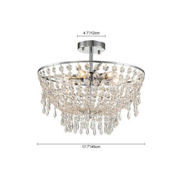 Modern Crystal Bowl Flush Mount Ceiling Light - Yiilighting