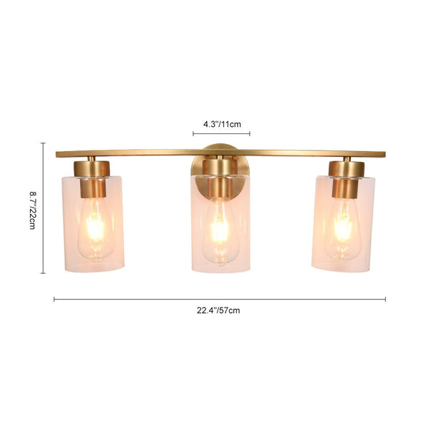 Modern Cylinder Clear Glass Bathroom Vanity Light - Yiilighting