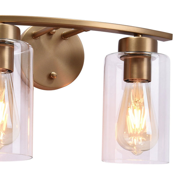 Modern Cylinder Clear Glass Bathroom Vanity Light - Yiilighting