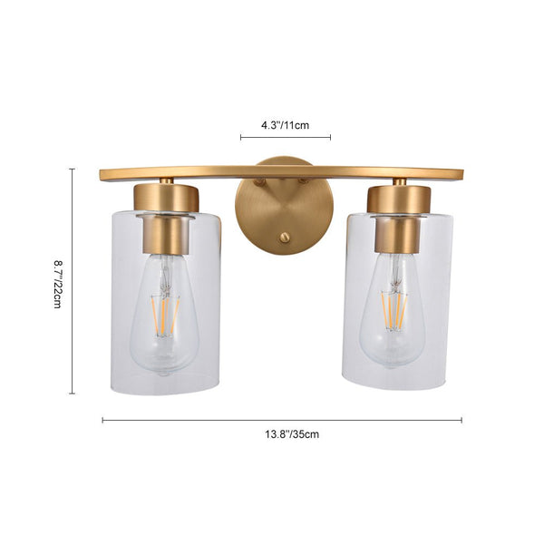 Modern Cylinder Clear Glass Bathroom Vanity Light - Yiilighting