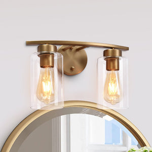 Modern Cylinder Clear Glass Bathroom Vanity Light - Yiilighting