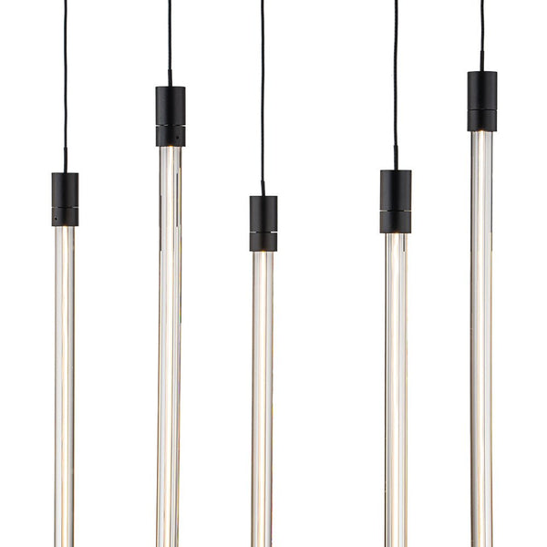 Modern Dimmable LED Black Linear Island Chandelier - Yiilighting