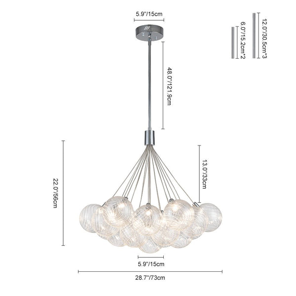 Modern Dimmable LED Cluster Glass Bubble Chandelier - Yiilighting