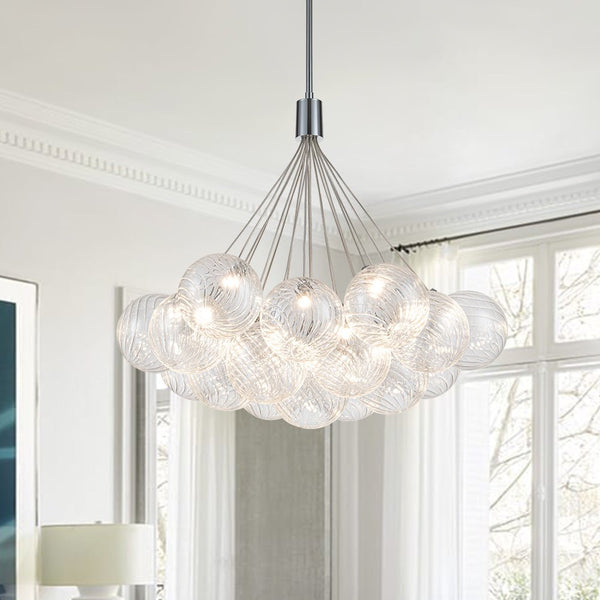 Modern Dimmable LED Cluster Glass Bubble Chandelier - Yiilighting