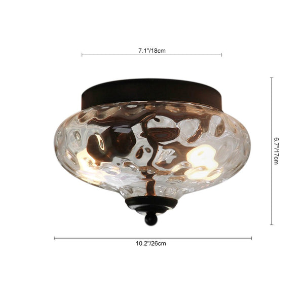 Modern Farmhouse Glass 2 - Light Flush Mount Ceiling Light - Yiilighting