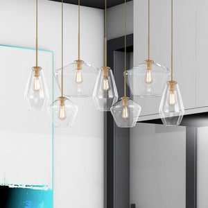 Modern Geometric 7 - Light Clear Glass Chandelier - Yiilighting