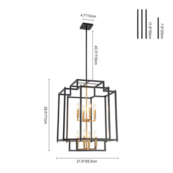 Modern Geometric Sector Cage Pendant Light - Yiilighting