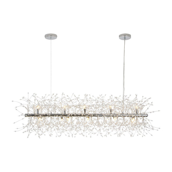 Modern Glam 15 - Light Starburst Dandelion Crystal Glass Linear Chandelier - Yiilighting