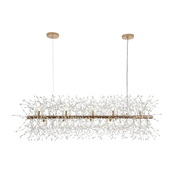 Modern Glam 15 - Light Starburst Dandelion Crystal Glass Linear Chandelier - Yiilighting