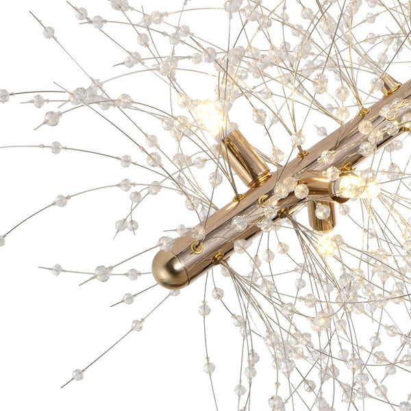 Modern Glam 15 - Light Starburst Dandelion Crystal Glass Linear Chandelier - Yiilighting