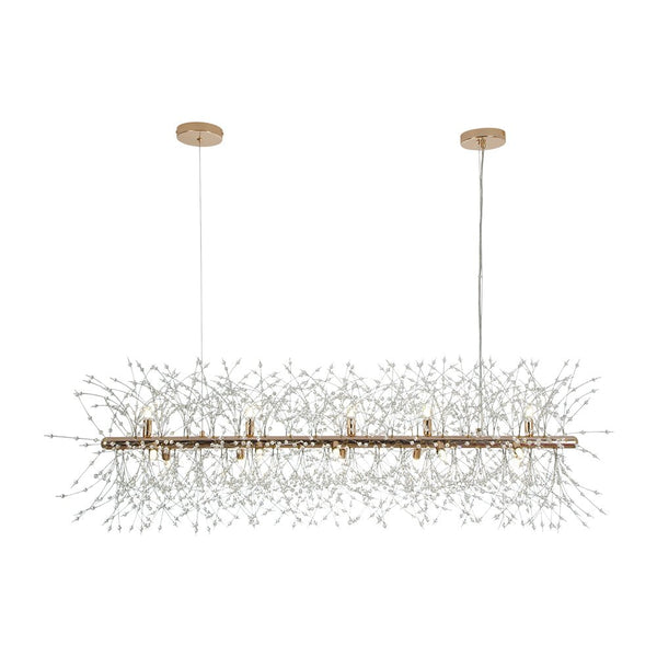 Modern Glam 15 - Light Starburst Dandelion Crystal Glass Linear Chandelier - Yiilighting