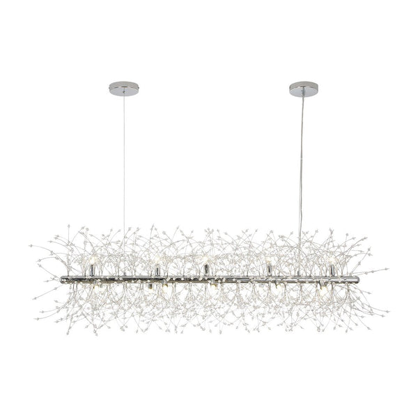 Modern Glam 15 - Light Starburst Dandelion Crystal Glass Linear Chandelier - Yiilighting