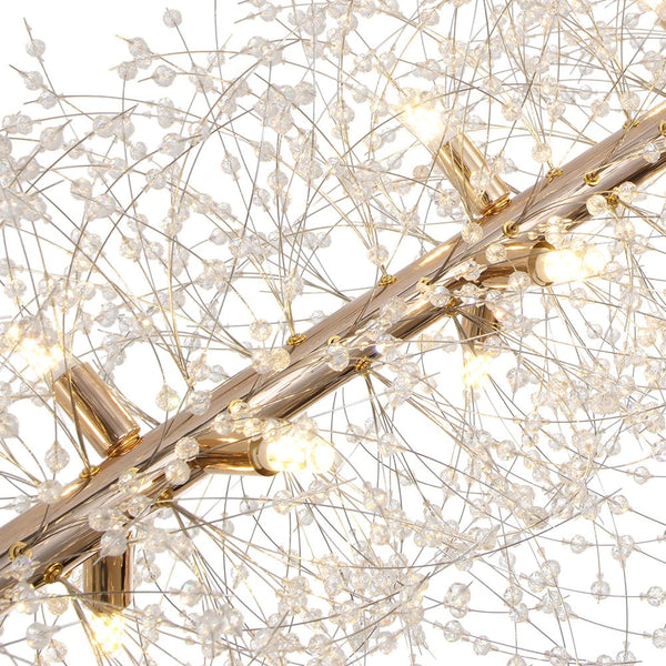 Modern Glam 15 - Light Starburst Dandelion Crystal Glass Linear Chandelier - Yiilighting