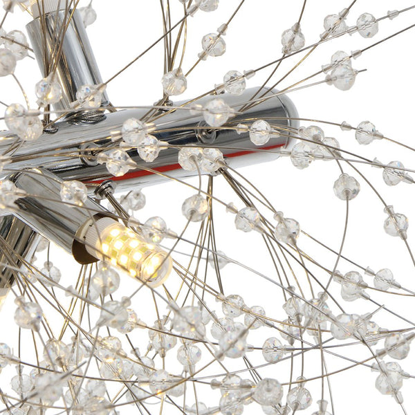 Modern Glam 15 - Light Starburst Dandelion Crystal Glass Linear Chandelier - Yiilighting