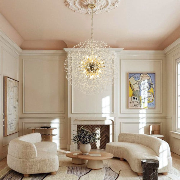 Modern Glam 16 - Light Starburst Dandelion Crystal Glass Chandelier - Yiilighting