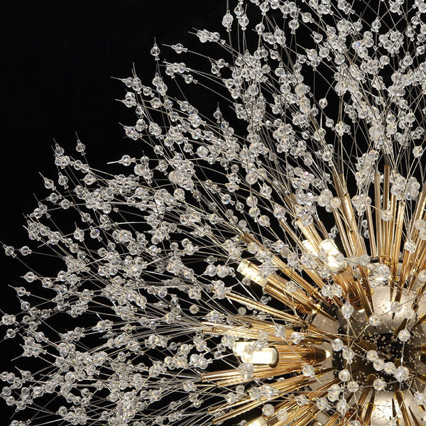 Modern Glam 16 - Light Starburst Dandelion Crystal Glass Chandelier - Yiilighting