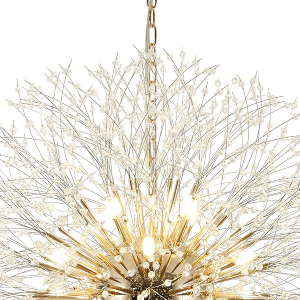 Modern Glam 16 - Light Starburst Dandelion Crystal Glass Chandelier - Yiilighting