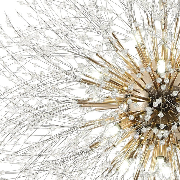 Modern Glam 16 - Light Starburst Dandelion Crystal Glass Chandelier - Yiilighting
