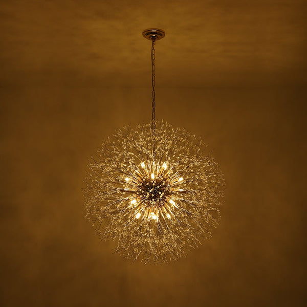 Modern Glam 16 - Light Starburst Dandelion Crystal Glass Chandelier - Yiilighting