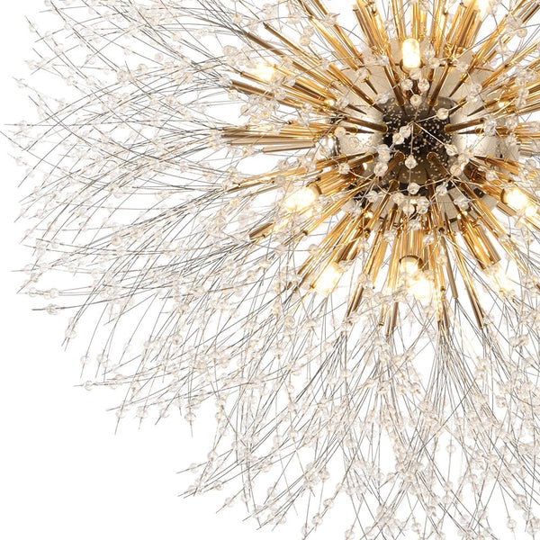 Modern Glam 16 - Light Starburst Dandelion Crystal Glass Chandelier - Yiilighting