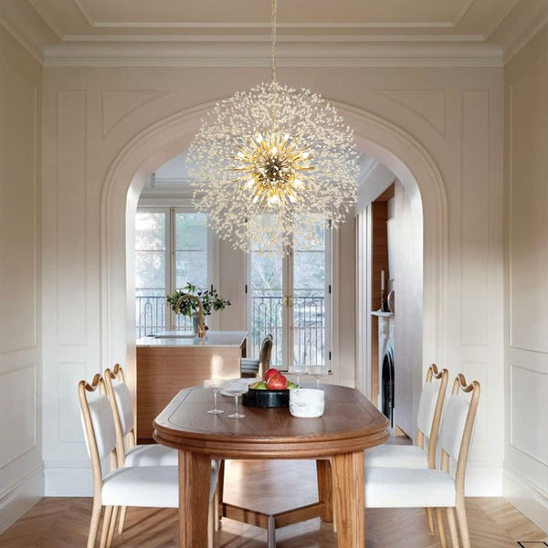 Modern Glam 16 - Light Starburst Dandelion Crystal Glass Chandelier - Yiilighting