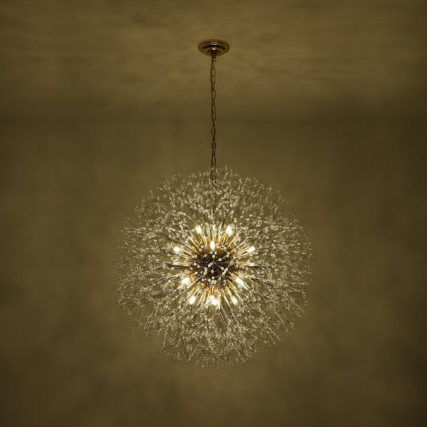Modern Glam 16 - Light Starburst Dandelion Crystal Glass Chandelier - Yiilighting
