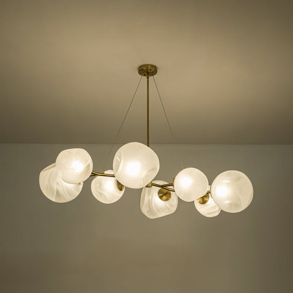 Modern Glam 8-Light Cloud Glass Chandelier - Yiilighting