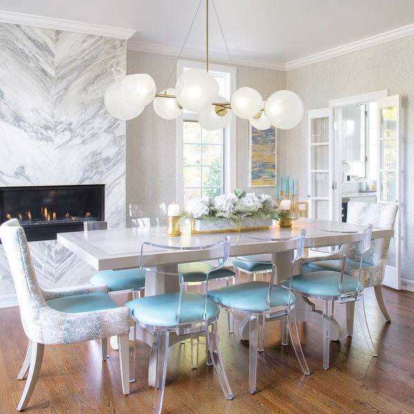 Modern Glam 8-Light Cloud Glass Chandelier - Yiilighting