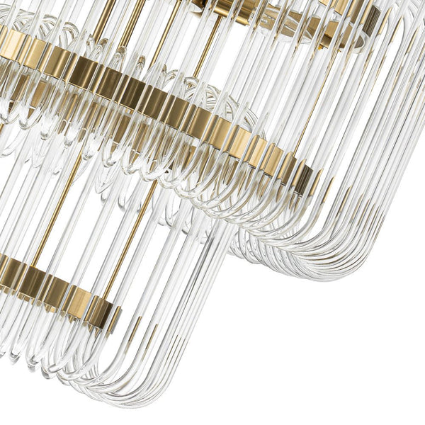 Modern Glam 9 - Light Two - Tiered Glass Rod Round Chandelier - Yiilighting