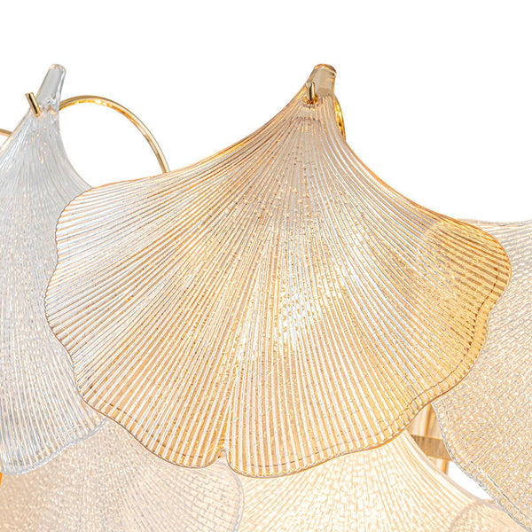 Modern Glam Ginkgo Leaf Shell Glass Chandelier - Yiilighting