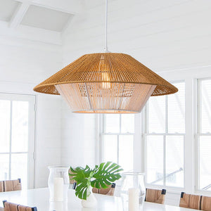 Modern Hand - Woven Hat Hemp Island Chandelier - Yiilighting