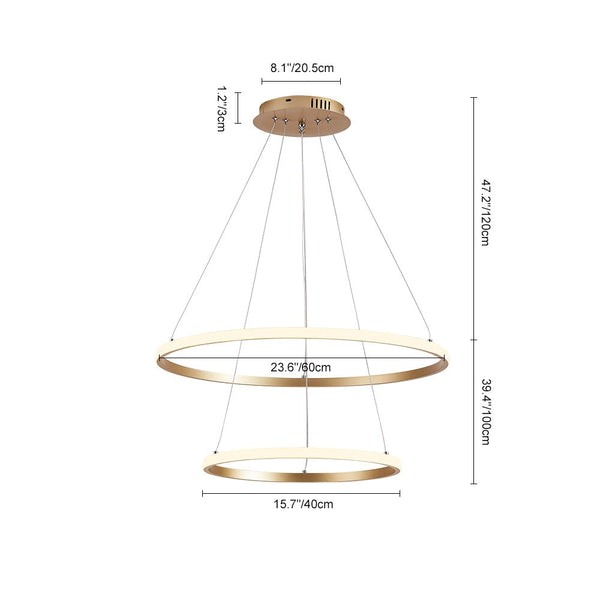 Modern LED Lighting 2/3 Tier Ring Circular Chandelier - Yiilighting