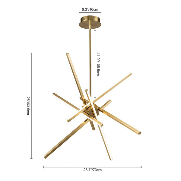 Modern LED Sputnik Cross Arms Chandelier - Yiilighting